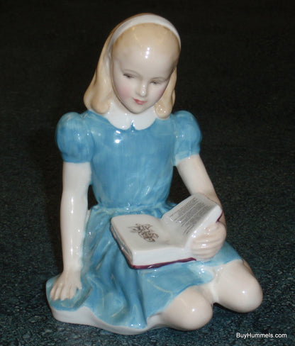 ROYAL DOULTON Alice In Wonderland Collectible Figurine HN2158 Alice Reading Book!