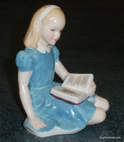 ROYAL DOULTON Alice In Wonderland Collectible Figurine HN2158 Alice Reading Book!