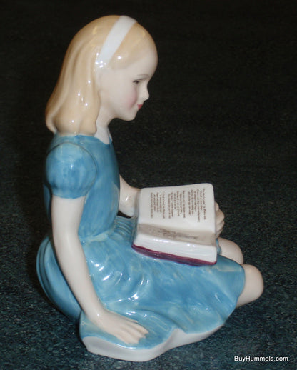 ROYAL DOULTON Alice In Wonderland Collectible Figurine HN2158 Alice Reading Book!