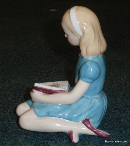 ROYAL DOULTON Alice In Wonderland Collectible Figurine HN2158 Alice Reading Book!