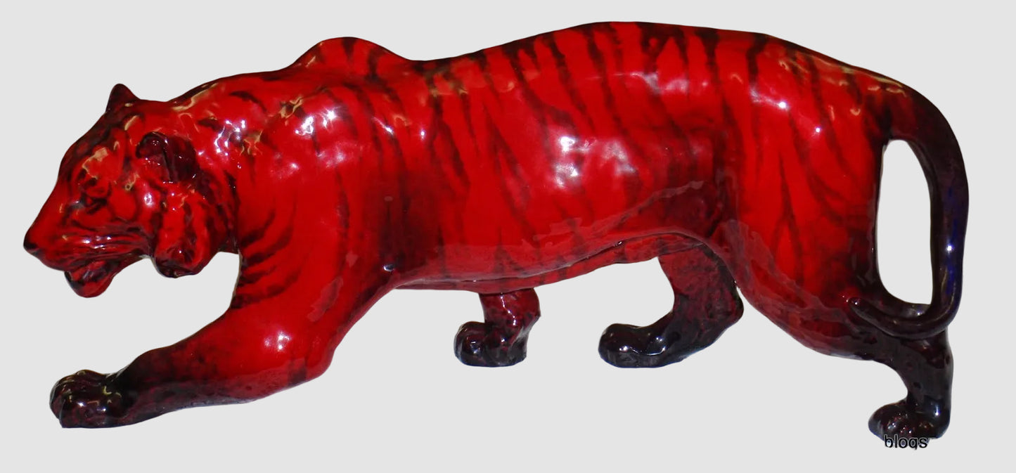"Stalking Tiger" Royal Doulton Flambe Figurine HN1082 - Extra Large (13.25")