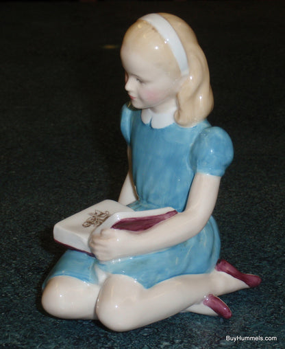 ROYAL DOULTON Alice In Wonderland Collectible Figurine HN2158 Alice Reading Book!