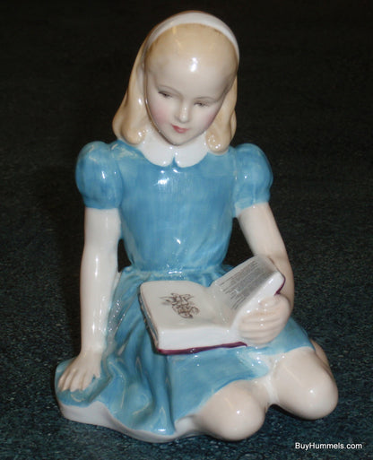 ROYAL DOULTON Alice In Wonderland Collectible Figurine HN2158 Alice Reading Book!