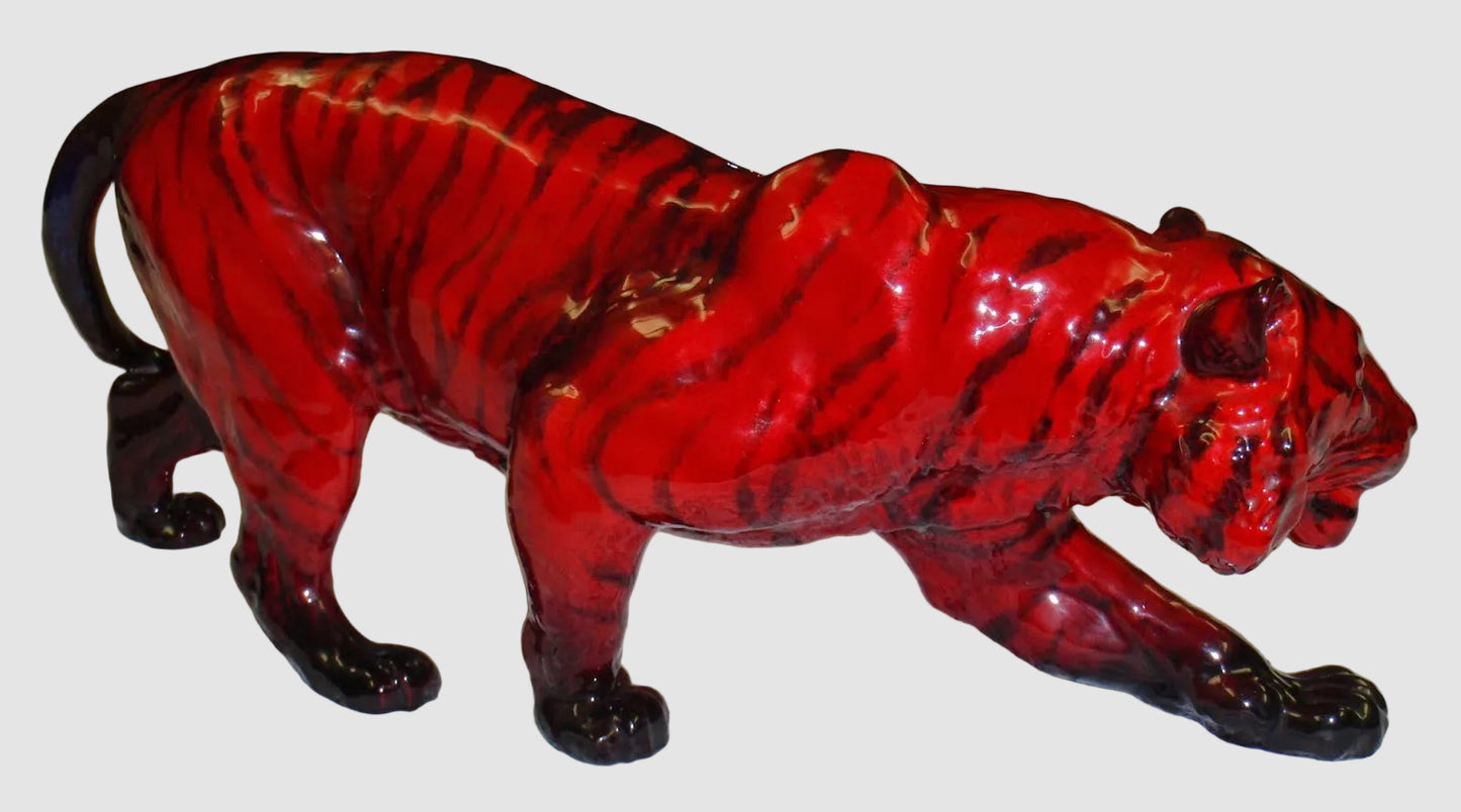 "Stalking Tiger" Royal Doulton Flambe Figurine HN1082 - Extra Large (13.25")