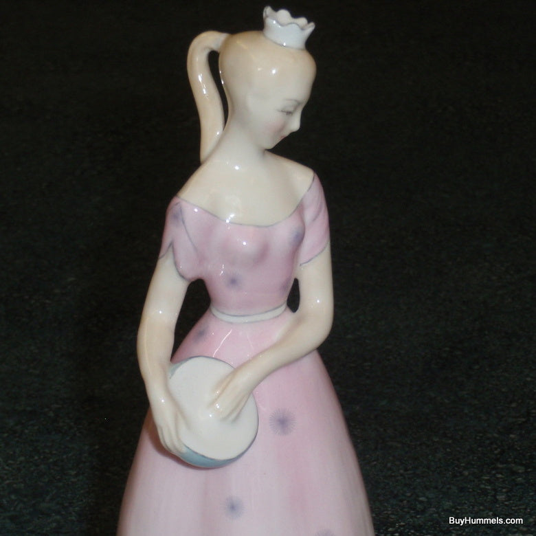Royal Doulton Columbine HN2185 Teenager Girl in Pink Dress with Tambourine