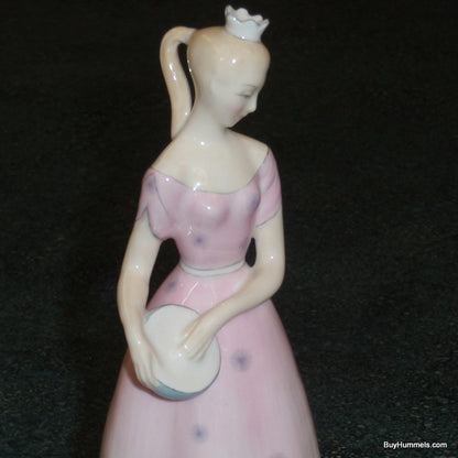 Royal Doulton Columbine HN2185 Teenager Girl in Pink Dress with Tambourine