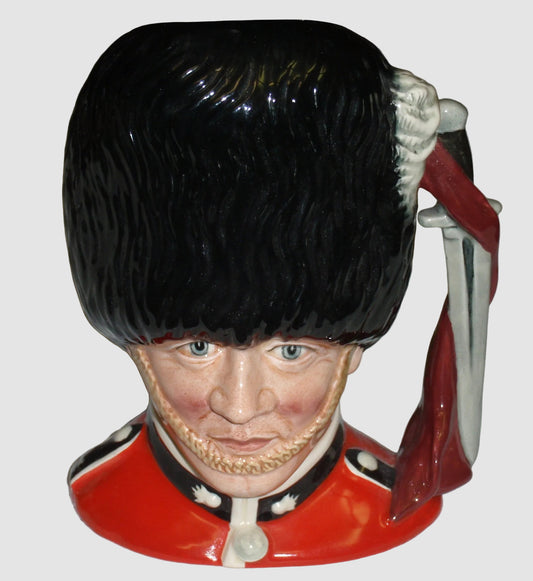 Royal Doulton The Guardsman Character Jug D6755 Stanley Taylor Large Toby Jug Royal Guard Bearskin Cap Vintage England Porcelain