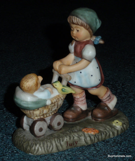 Goebel For Month July "Sunshine Stroll" Hummel Figurine Girl With Baby Carriage!