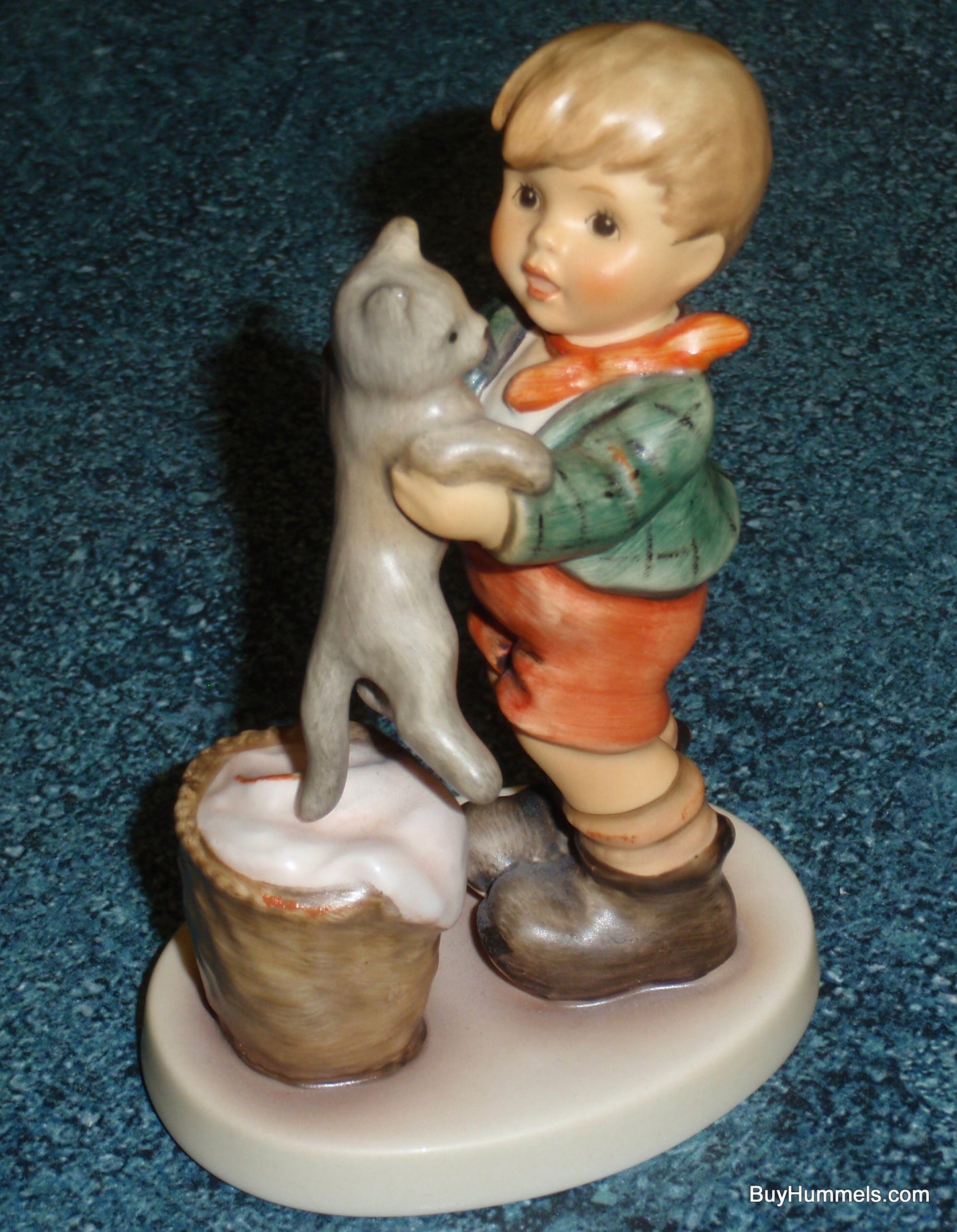 "Kitty Kisses" Goebel Hummel Figurine #2033 - Boy With Brand New Kitten!