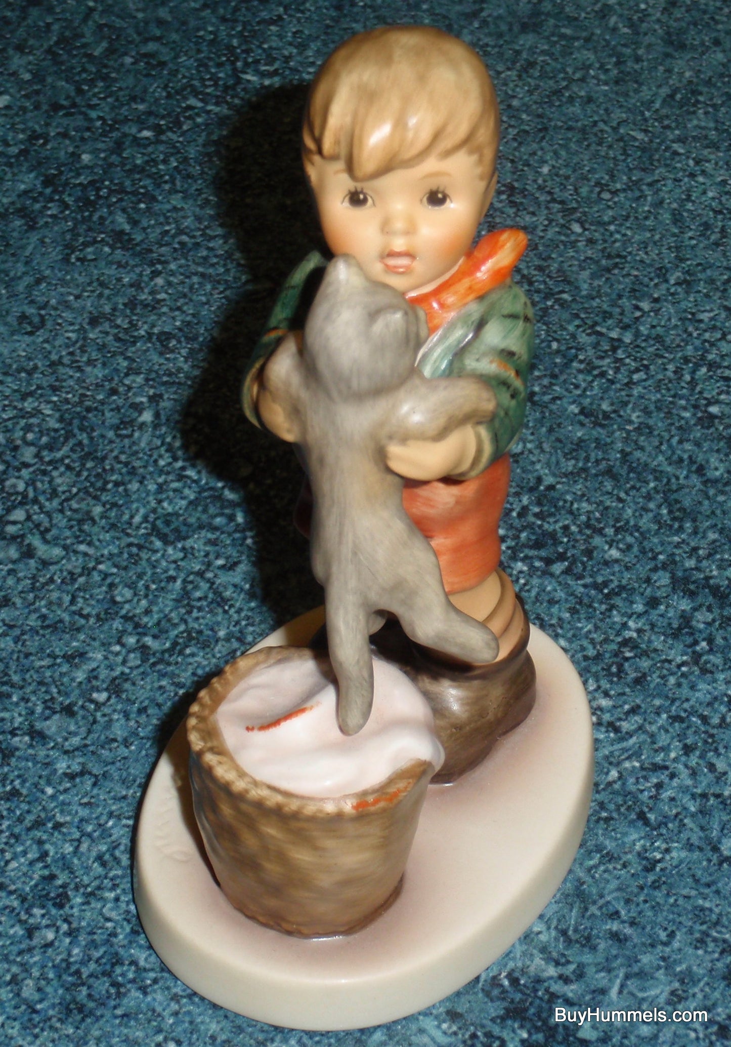 "Kitty Kisses" Goebel Hummel Figurine #2033 - Boy With Brand New Kitten!
