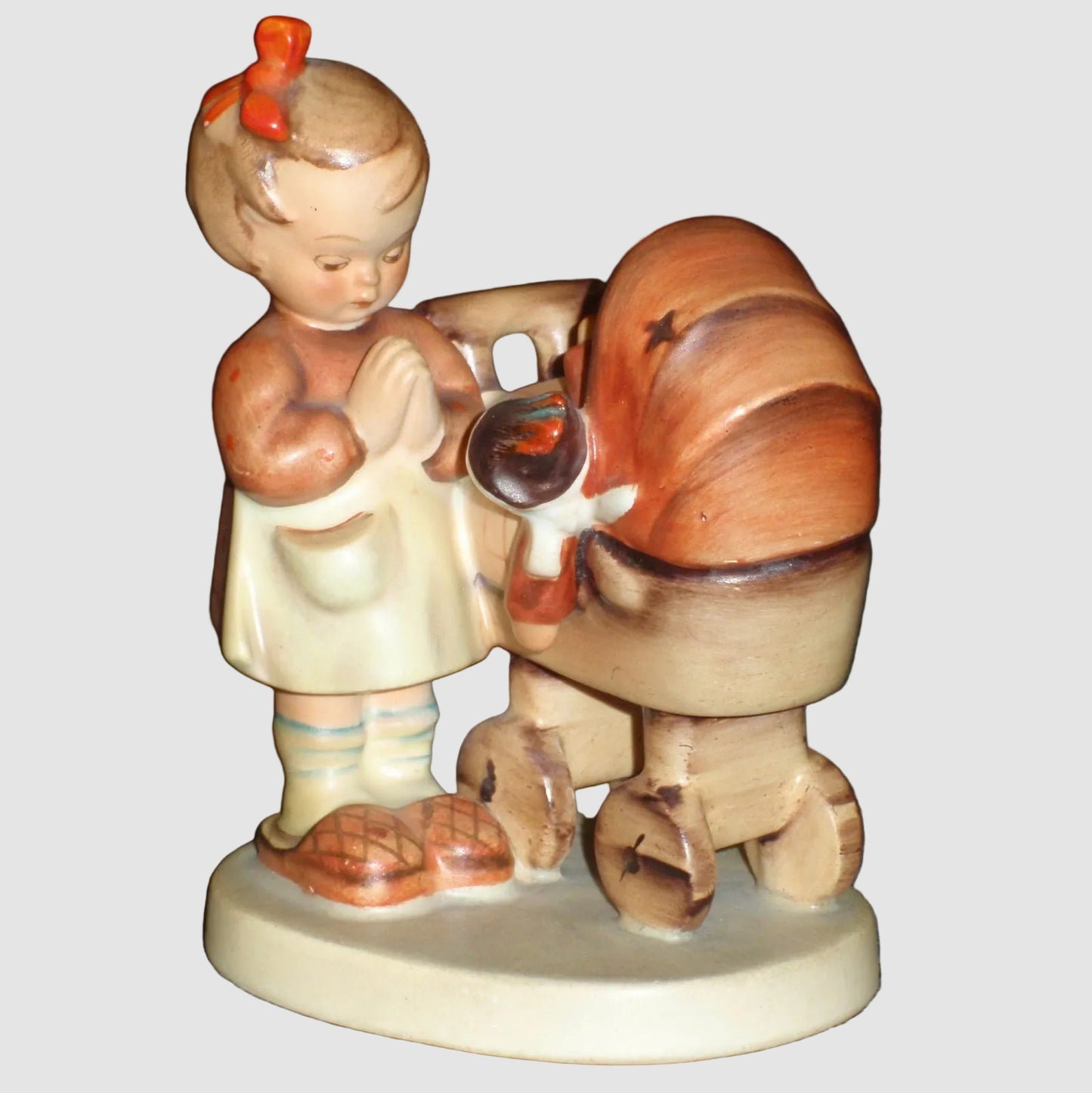 Goebel Hummel Doll Mother Figurine 67 Girl Baby Carriage Doll Puppenmutterchen TMK 2 Full Bee Arthur Moeller Vintage Germany