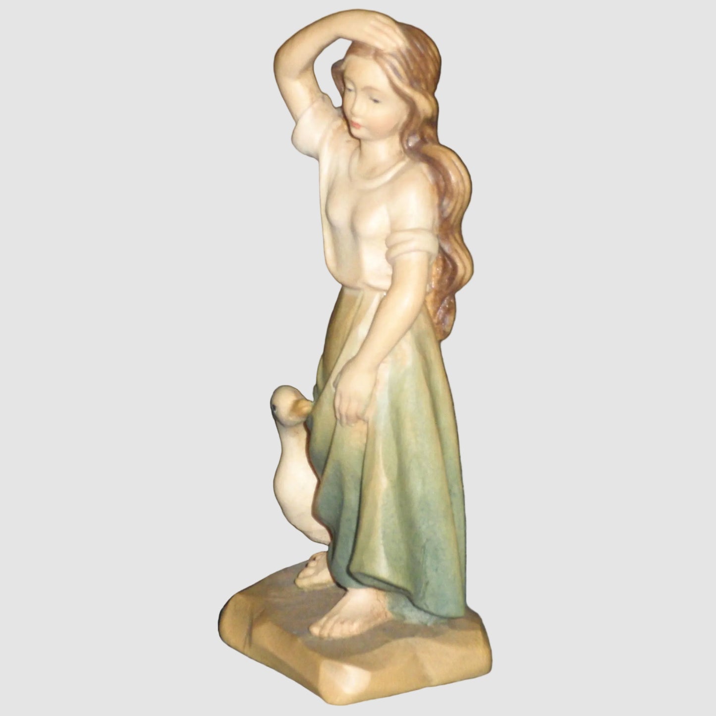 "Goose Girl" Anri Ferrandiz Wood Carved Figurine #688991 - Signed Bernardi (5")