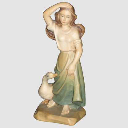 Anri Ferrandiz Goose Girl Wood Carved Figurine 688991 Ulrich Bernardi Farm Signed Rare Vintage Italy