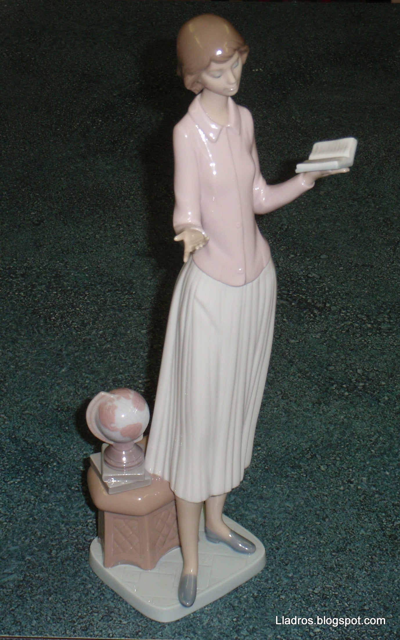 "Today's Lesson" Lladro Porcelain Figurine #6659 - Teacher with Globe