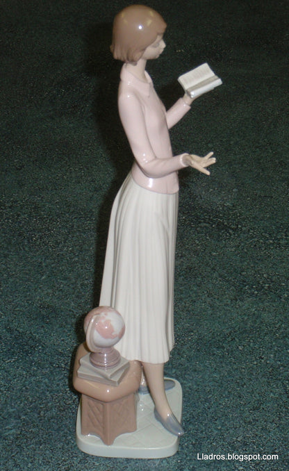 "Today's Lesson" Lladro Porcelain Figurine #6659 - Teacher with Globe