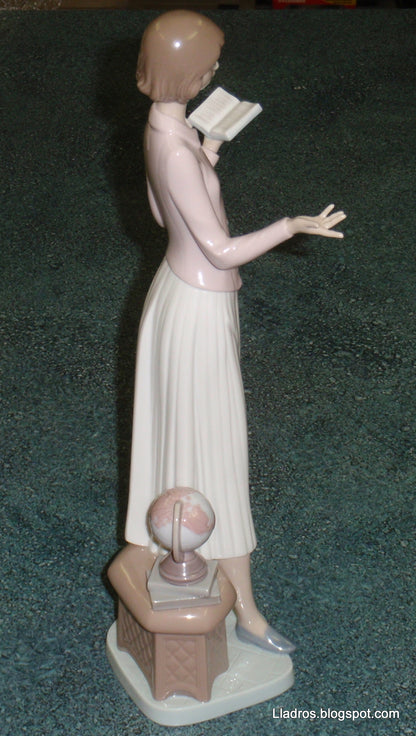 "Today's Lesson" Lladro Porcelain Figurine #6659 - Teacher with Globe