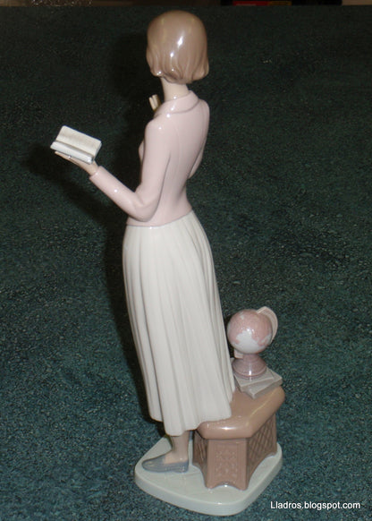 "Today's Lesson" Lladro Porcelain Figurine #6659 - Teacher with Globe