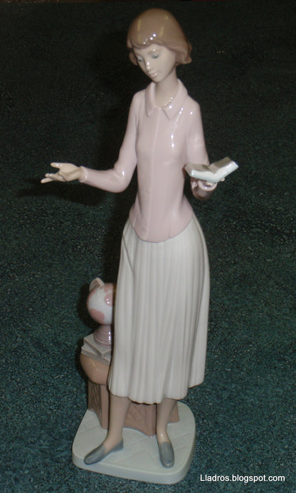 "Today's Lesson" Lladro Porcelain Figurine #6659 - Teacher with Globe