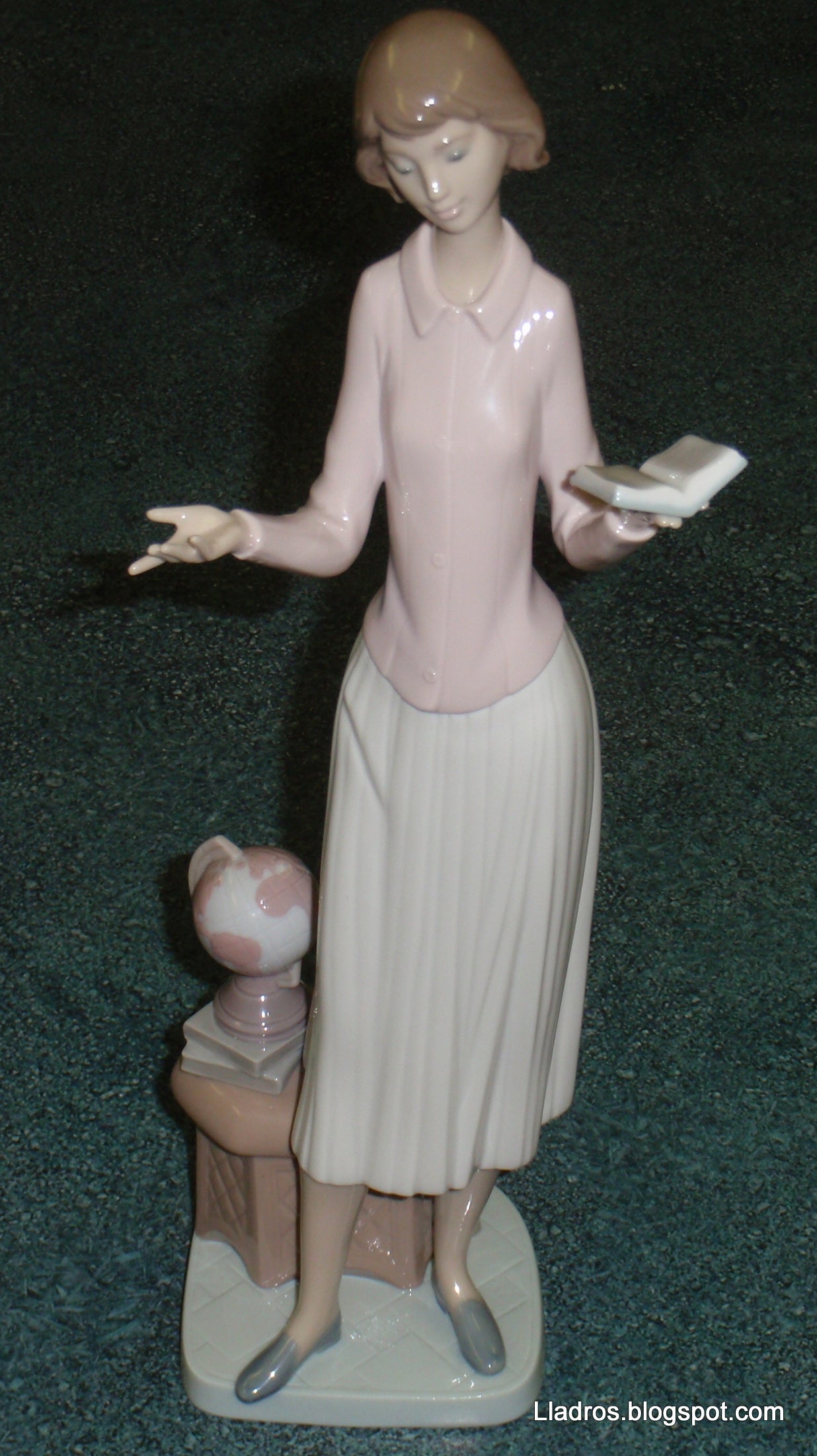 "Today's Lesson" Lladro Porcelain Figurine #6659 - Teacher with Globe
