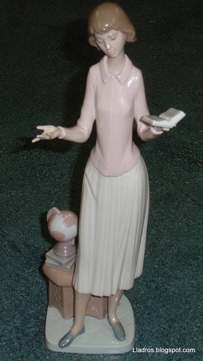 "Today's Lesson" Lladro Porcelain Figurine #6659 - Teacher with Globe