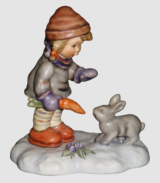 "Peaceful Offering" LIMITED EDITION Hummel Figurine #2066 - Girl With Bunny In The Snow!