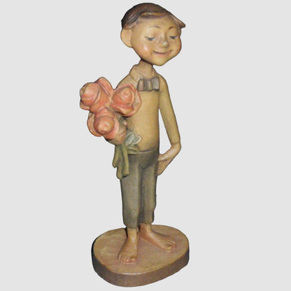 "Happy Birthday" Anri Wood Carved Figurine #688-580 - Siegfried Hafner (4.75")
