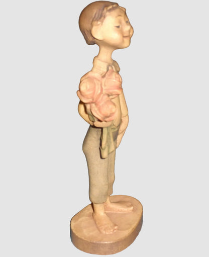 "Happy Birthday" Anri Wood Carved Figurine #688-580 - Siegfried Hafner (4.75")