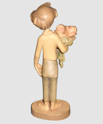 "Happy Birthday" Anri Wood Carved Figurine #688-580 - Siegfried Hafner (4.75")