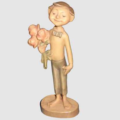 "Happy Birthday" Anri Wood Carved Figurine #688-580 - Siegfried Hafner (4.75")