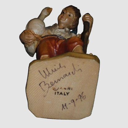 "To Market" Anri Wood Carved Figurine #689-010 - Signed Ulrich Bernardi (5")