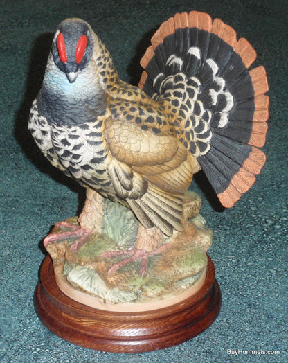 Andrea By Sadek Spruce Grouse Porcelain Bird Figurine 5745 With Base - GIFT!