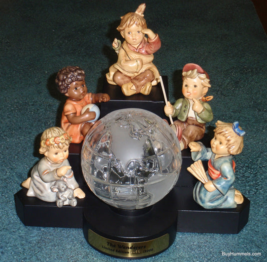 The Wanderers Goebel Hummel Figurine Millennium Set With Globe And Stand - AMAZING GIFT!