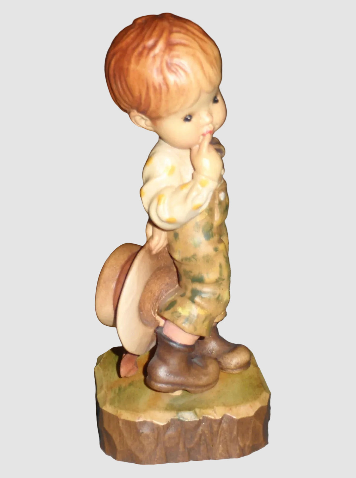 "A Little Bashful" Sarah Kay ANRI Woodcarving Figurine #57191 - Boy (5")