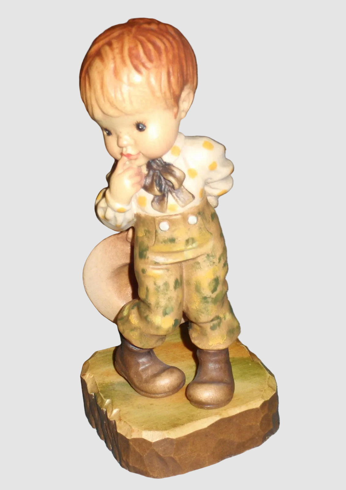 "A Little Bashful" Sarah Kay ANRI Woodcarving Figurine #57191 - Boy (5")