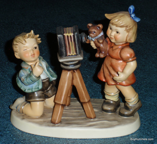 "Camera Ready" GOEBEL HUMMEL FIGURINE #2132 TMK8 - Little Boy Taking Pictures!