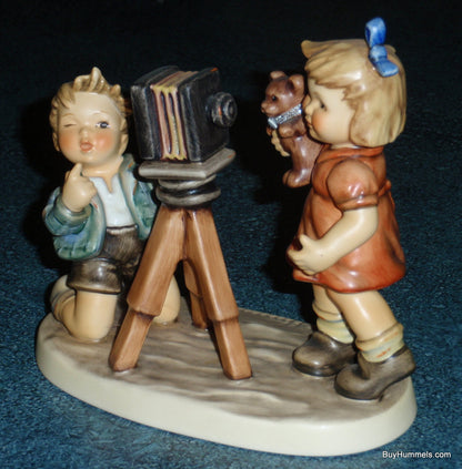 "Camera Ready" GOEBEL HUMMEL FIGURINE #2132 TMK8 - Little Boy Taking Pictures!