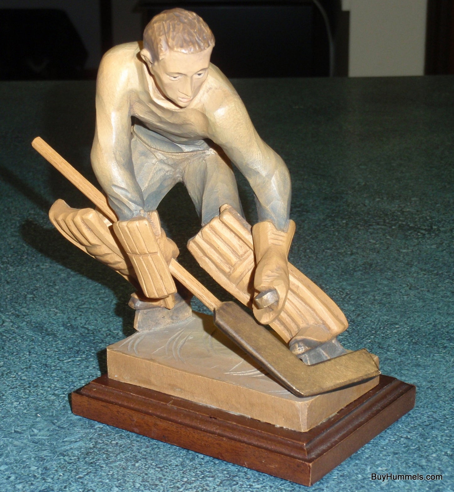 "Ice Hockey Goalie" Anri Wood Carving Figurine #52355 - Ulrich Bernardi (6.5")