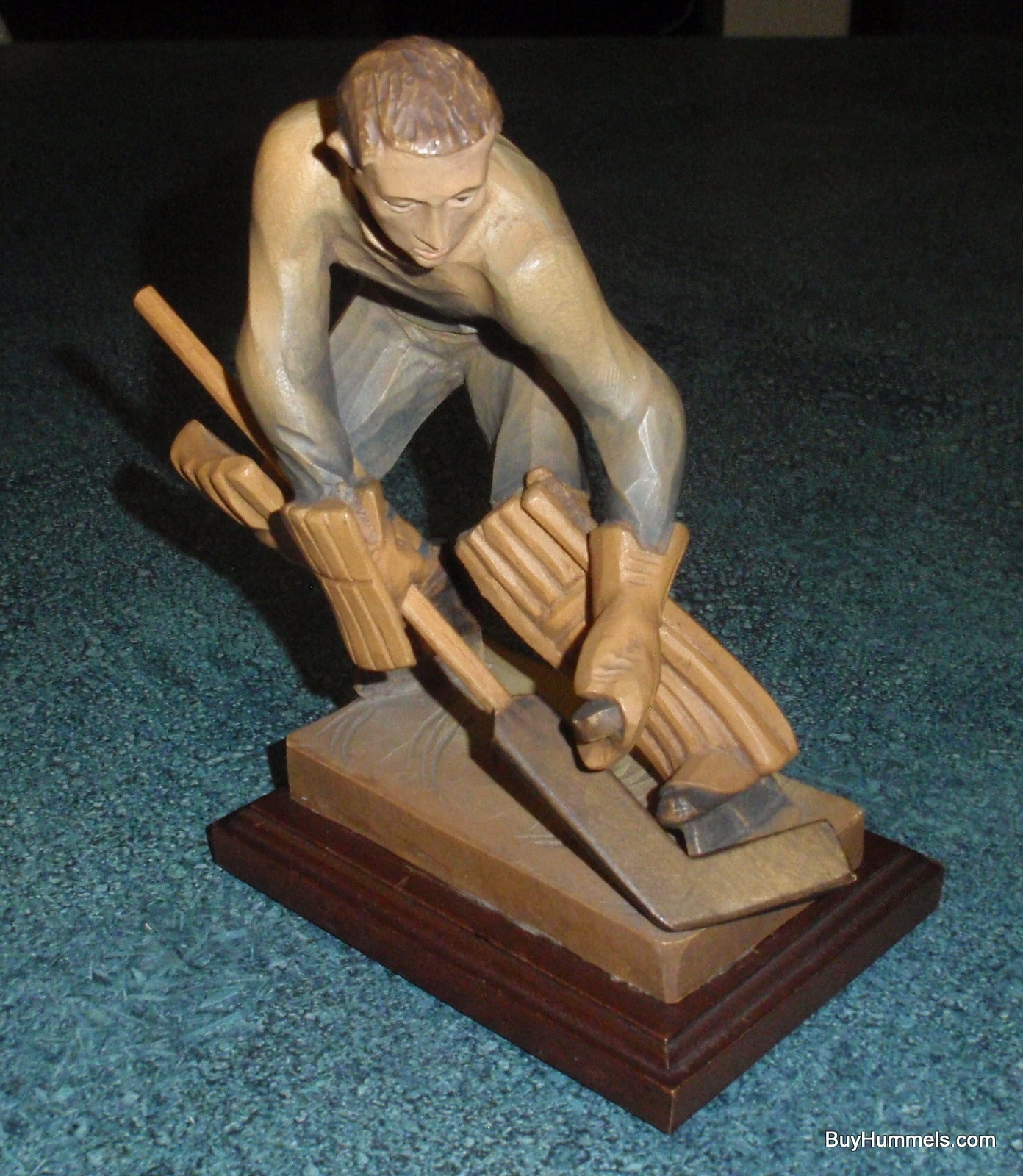 "Ice Hockey Goalie" Anri Wood Carving Figurine #52355 - Ulrich Bernardi (6.5")