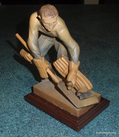 "Ice Hockey Goalie" Anri Wood Carving Figurine #52355 - Ulrich Bernardi (6.5")