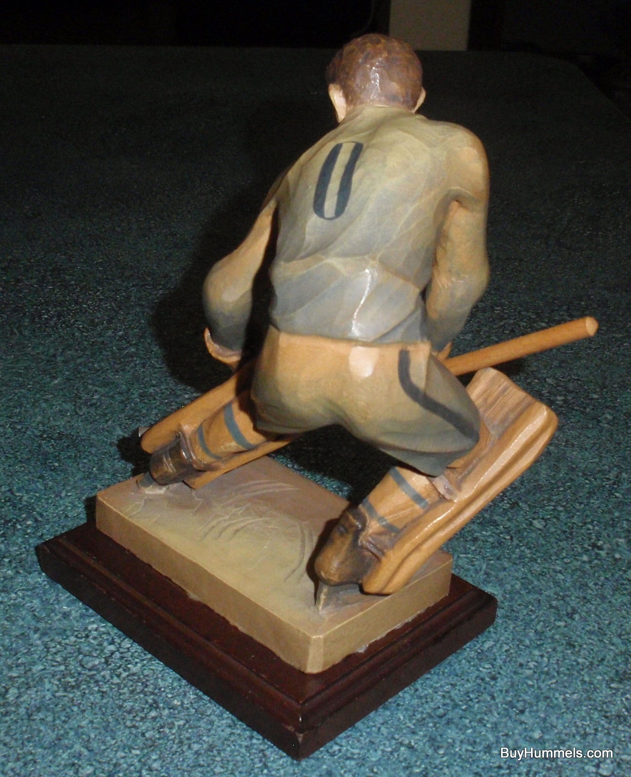 "Ice Hockey Goalie" Anri Wood Carving Figurine #52355 - Ulrich Bernardi (6.5")