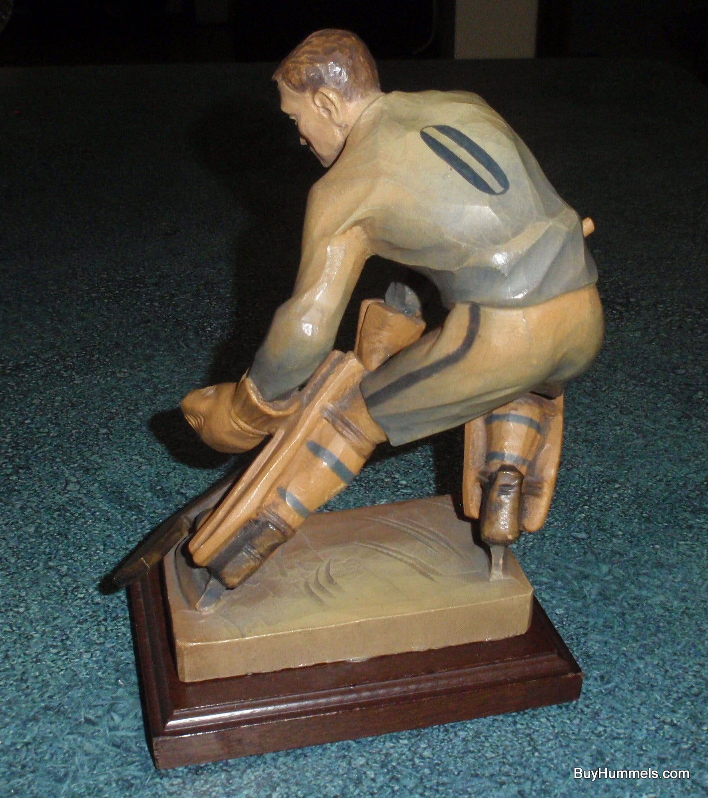 "Ice Hockey Goalie" Anri Wood Carving Figurine #52355 - Ulrich Bernardi (6.5")