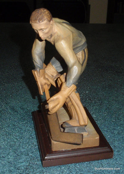 "Ice Hockey Goalie" Anri Wood Carving Figurine #52355 - Ulrich Bernardi (6.5")
