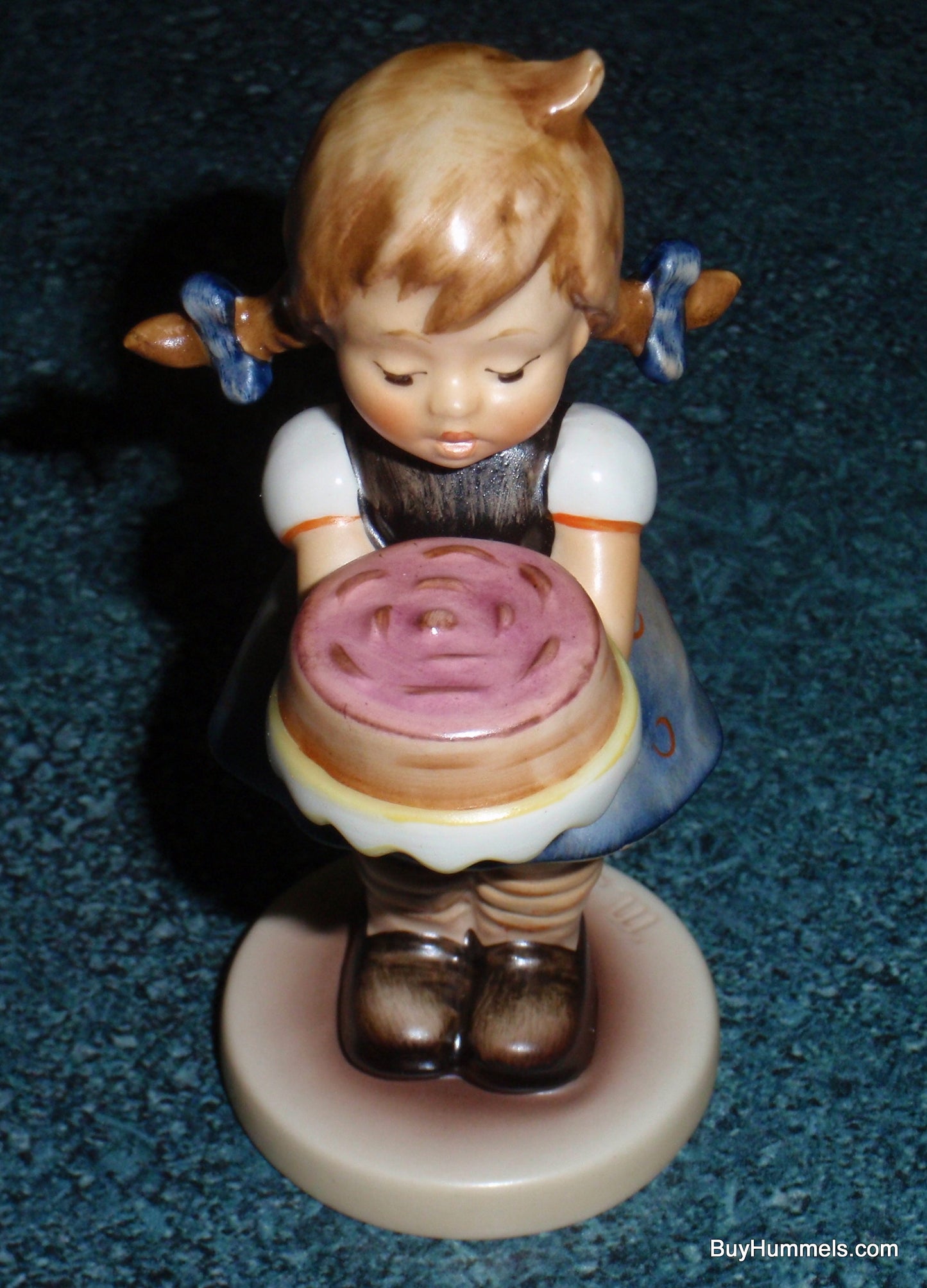 "Sweet As Can Be" Goebel Hummel Figurine #541 TMK7 Little Girl With Pigtails And Birthday Cake
