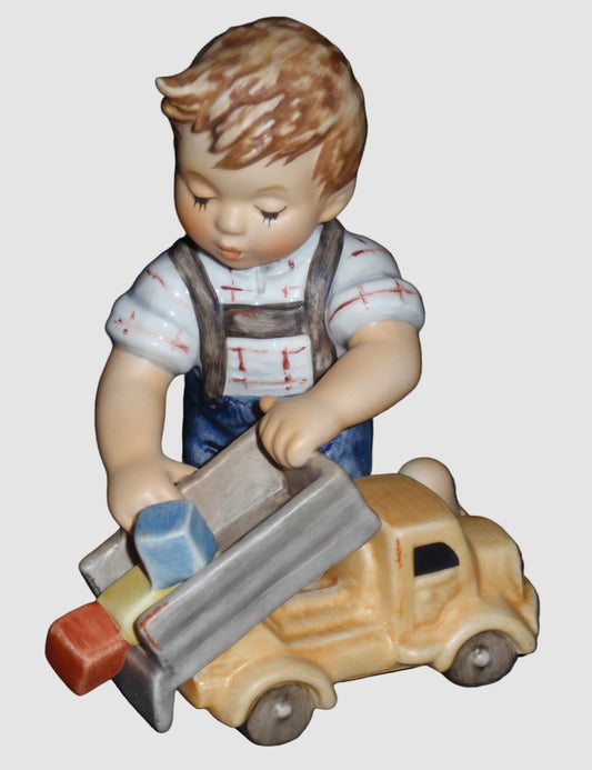 "Loads Of Fun" Goebel Hummel Figurine #2156 - Boy With Dump Truck