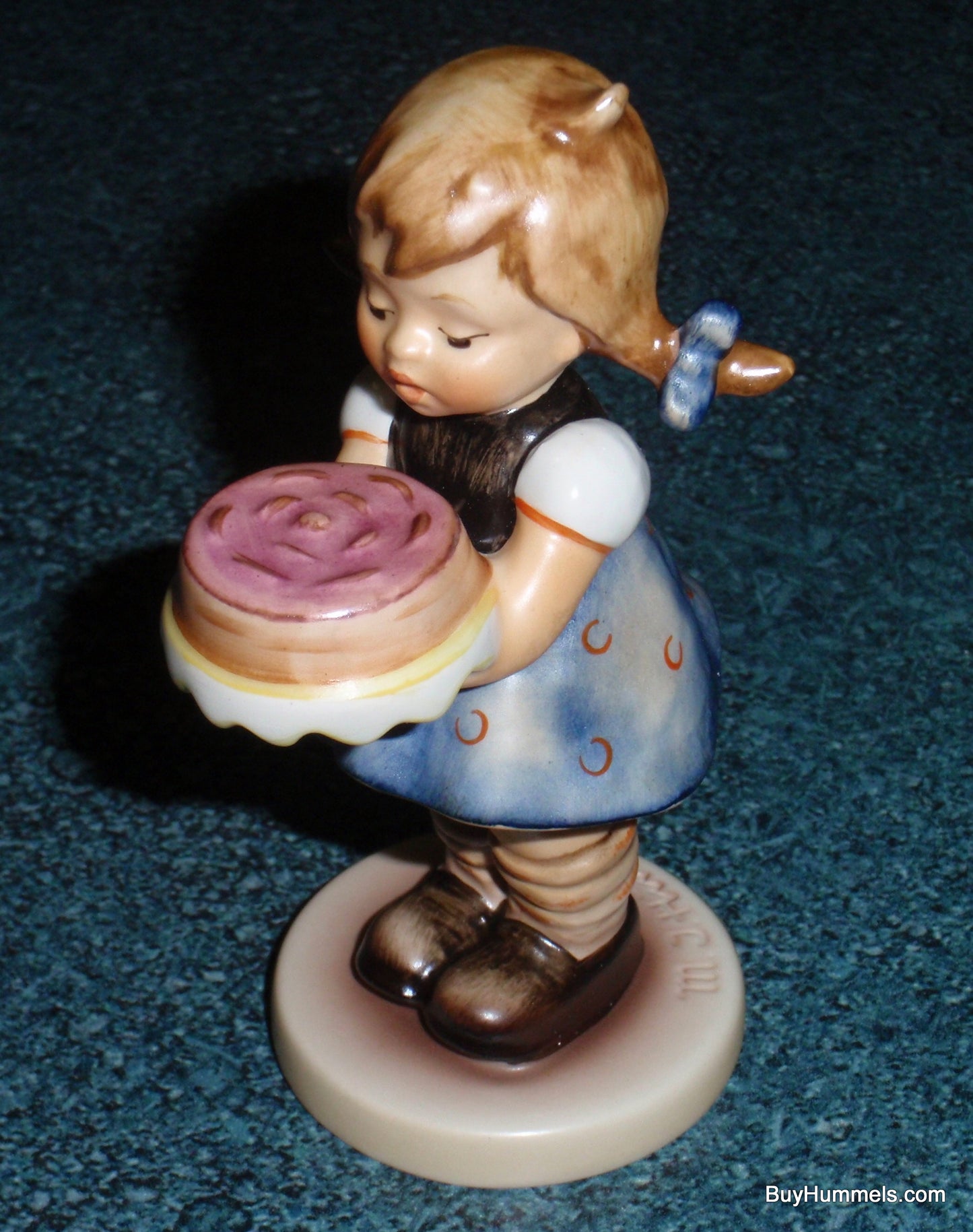 "Sweet As Can Be" Goebel Hummel Figurine #541 TMK7 Little Girl With Pigtails And Birthday Cake