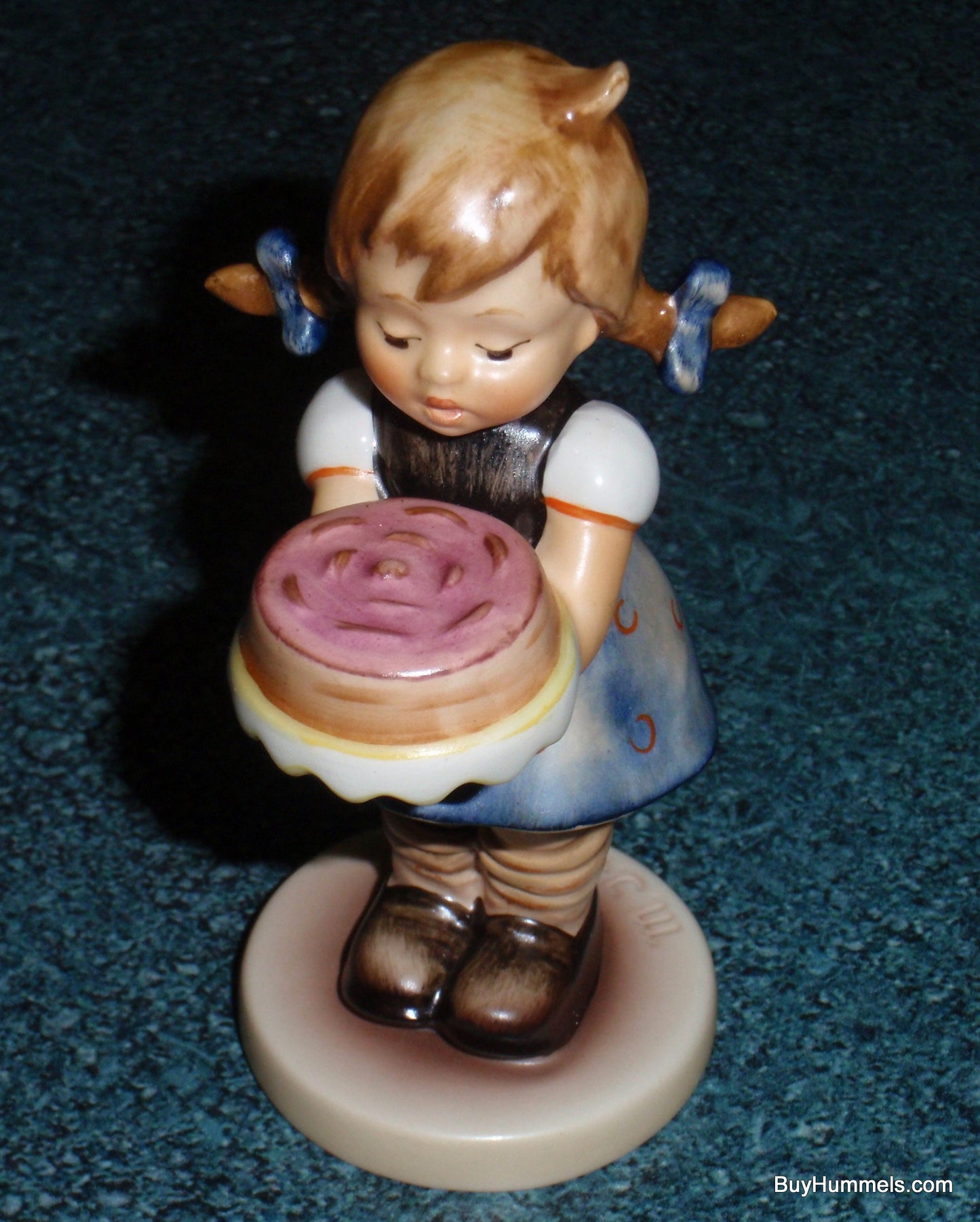 "Sweet As Can Be" Goebel Hummel Figurine #541 TMK7 Little Girl With Pigtails And Birthday Cake