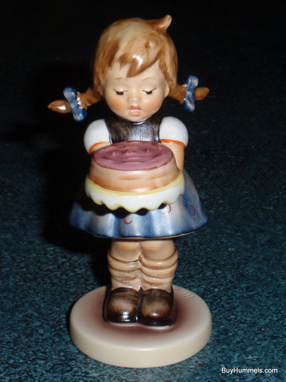 "Sweet As Can Be" Goebel Hummel Figurine #541 TMK7 Little Girl With Pigtails And Birthday Cake