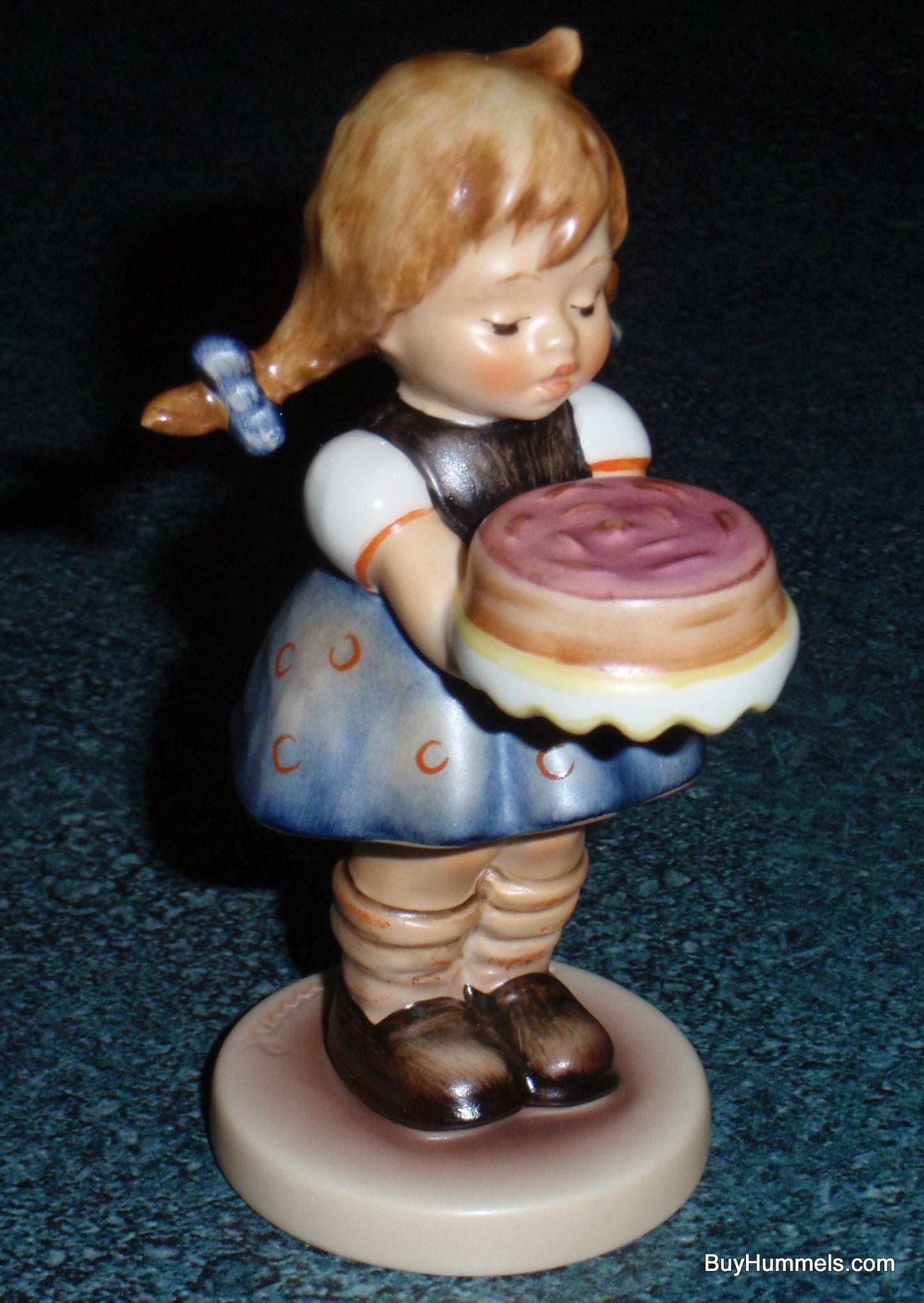 "Sweet As Can Be" Goebel Hummel Figurine #541 TMK7 Little Girl With Pigtails And Birthday Cake