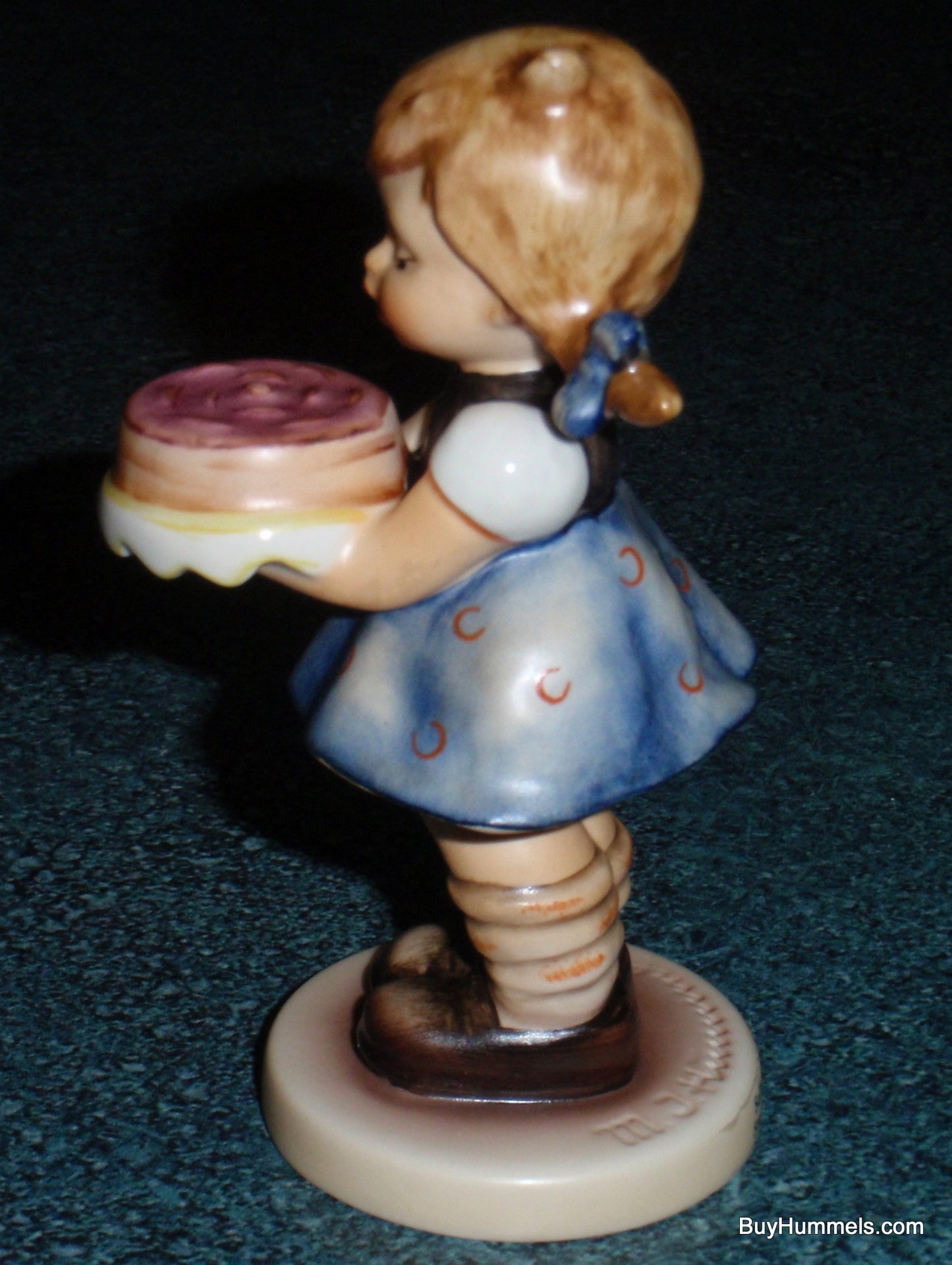 "Sweet As Can Be" Goebel Hummel Figurine #541 TMK7 Little Girl With Pigtails And Birthday Cake