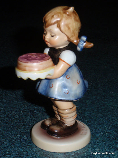 "Sweet As Can Be" Goebel Hummel Figurine #541 TMK7 Little Girl With Pigtails And Birthday Cake